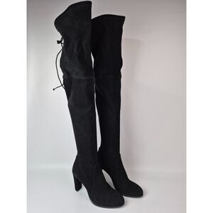 Stuart Weitzman Women's Black Highland Heel Suede Over The Knee Boots Size 11 B